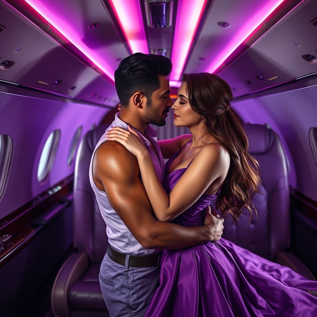 Regal Romance in Luxury Airplane Interior