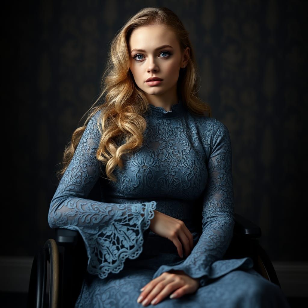 Elegant Woman in Wheelchair, Fine Art Photography