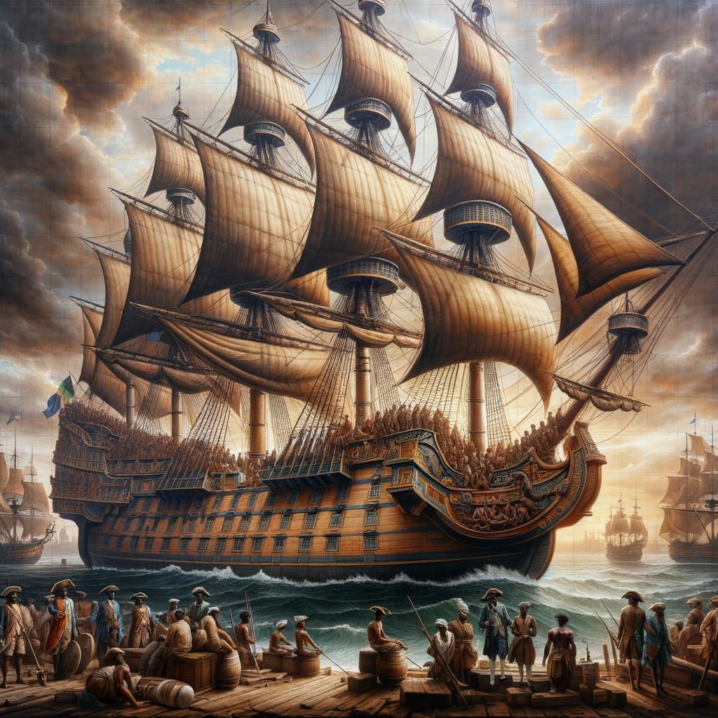 Bantu Man o' War Ship at Sunset