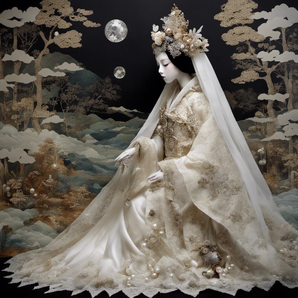 Pale Ghostly Spirit of Snow with Sword