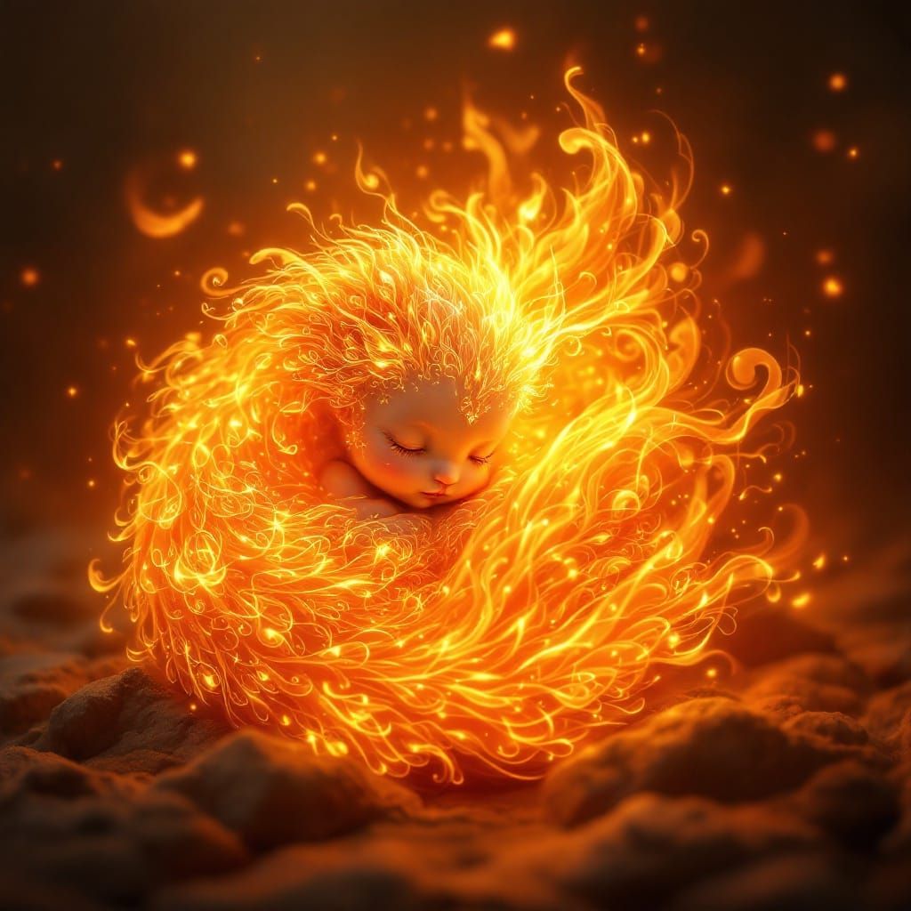 Flaming Peacock Creature in High-Definition Fantasy Art