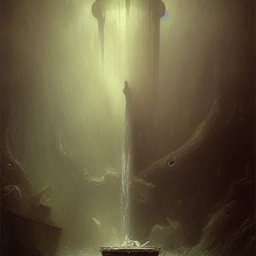 Fountain of Decay: A Gothic Horror Illustration