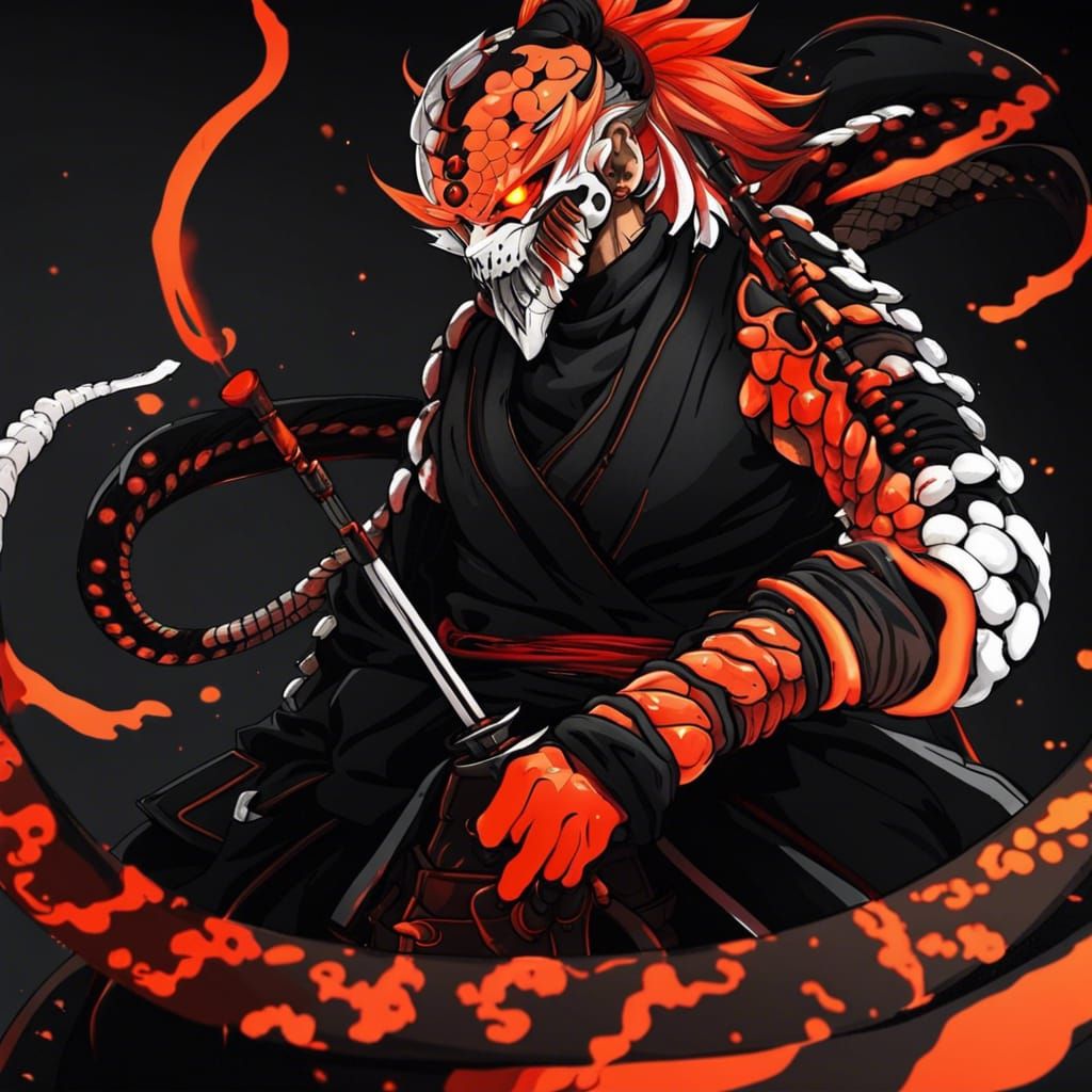 Devil Snake Samurai in Anime Style