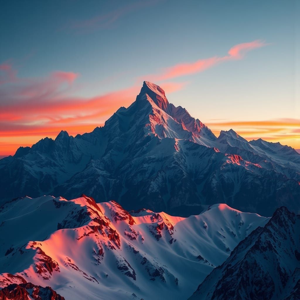 Monte Everest Sunset: Majestic Landscape in Warm Hues
