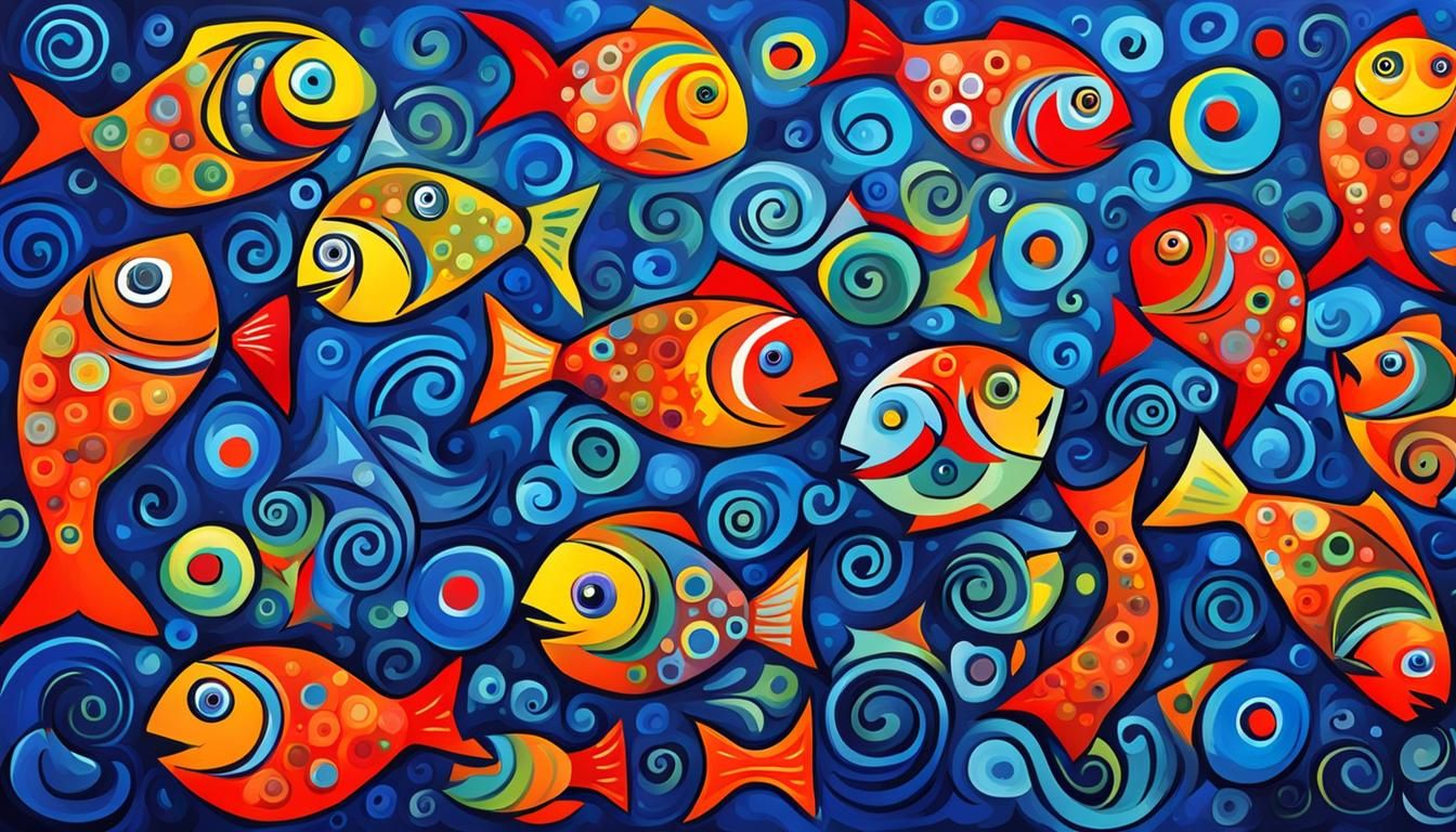 Abstract Fish in the Style of Picasso