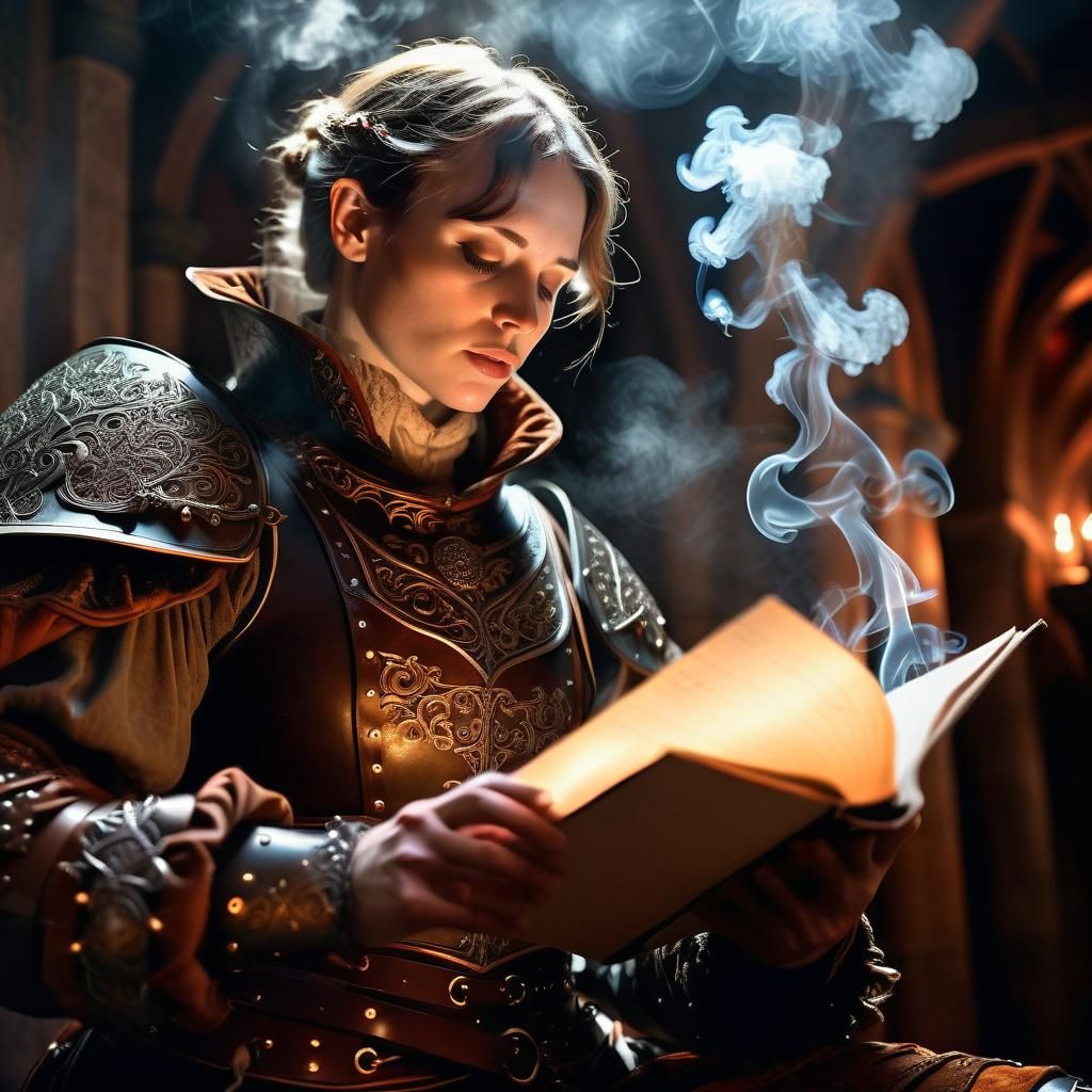 Medieval Bard Recites Verse in Mystical Setting