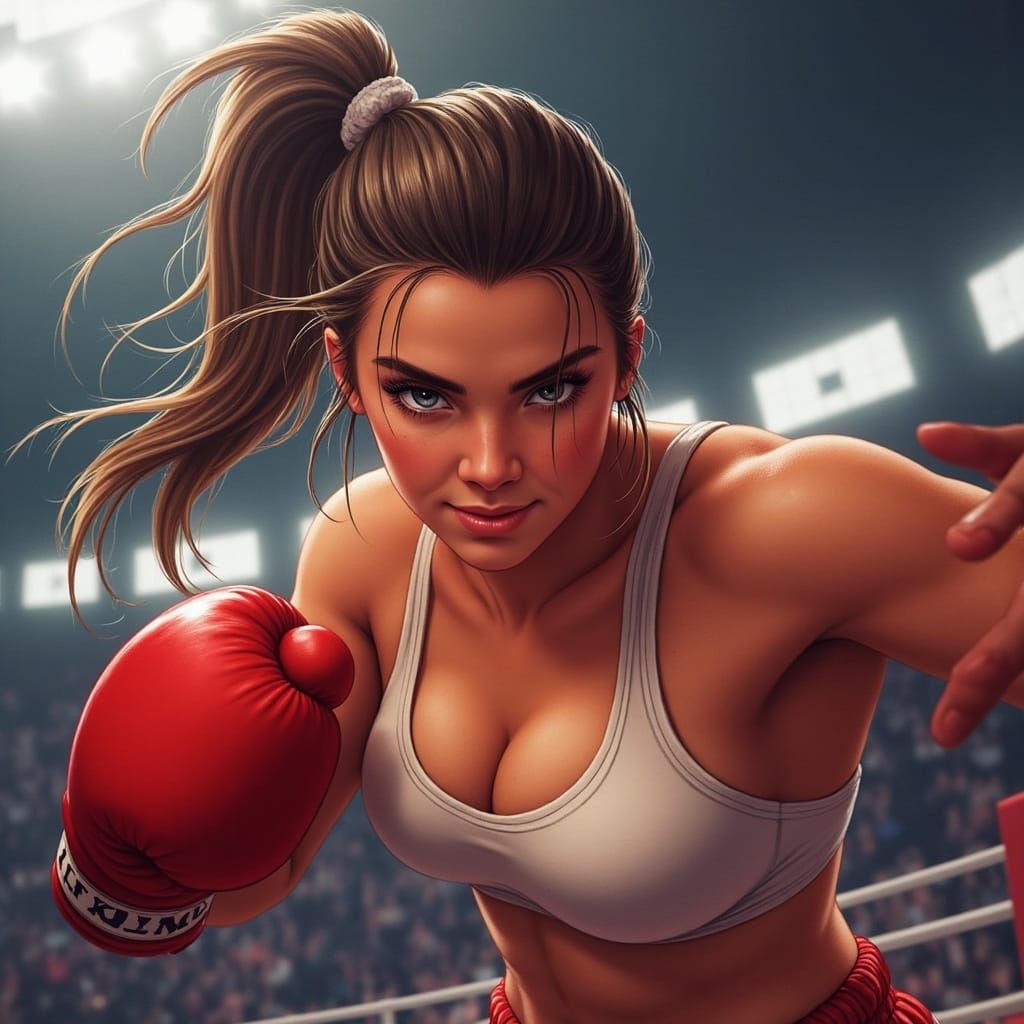 Knockout Punch: Animated Heavyweight Boxer in Action