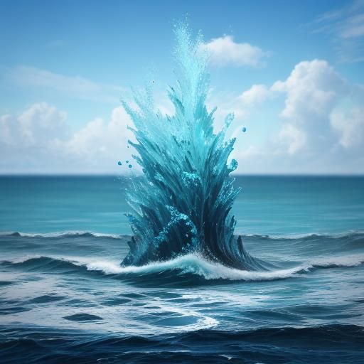 Water Elemental with Curious Expression