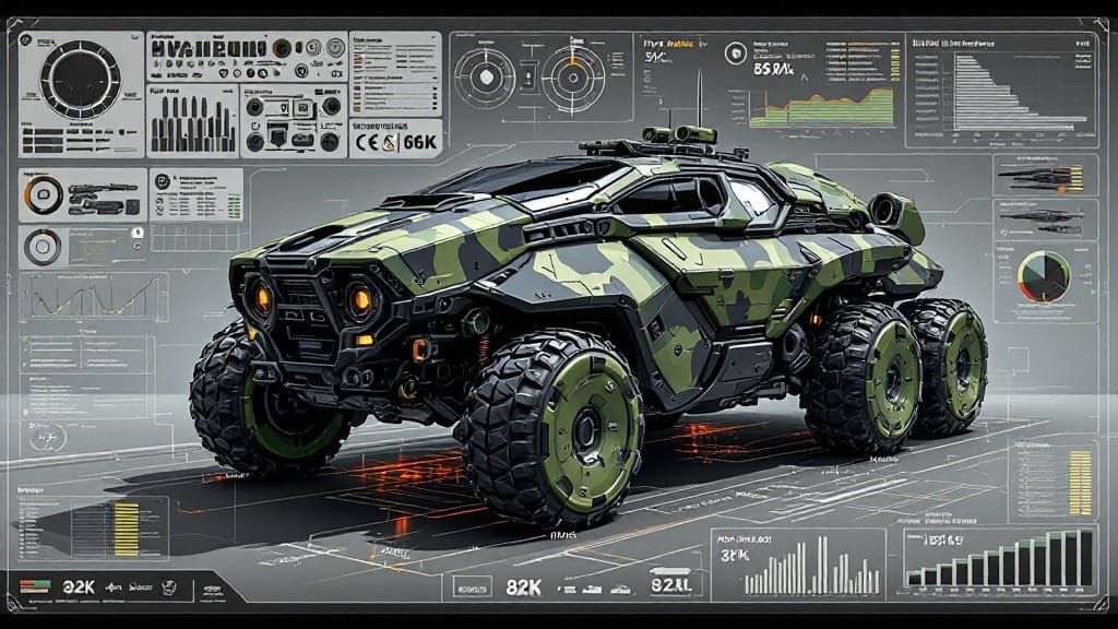 Futuristic Battle ATV with Advanced Sensor System and Arsena...