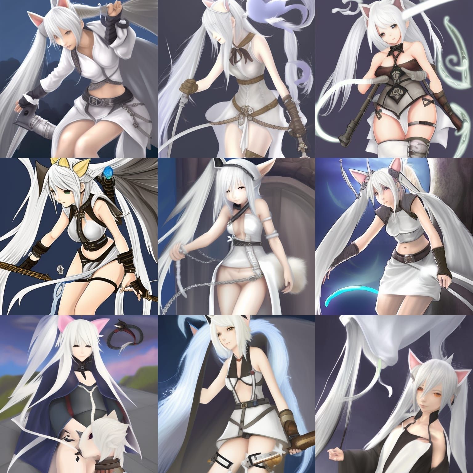 Final Fantasy Catgirl Healer in Dungeon Bossfight