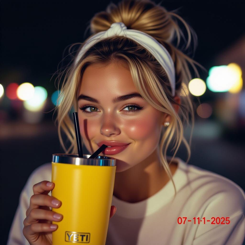 Candid 90s Style Portrait with Disposable Camera