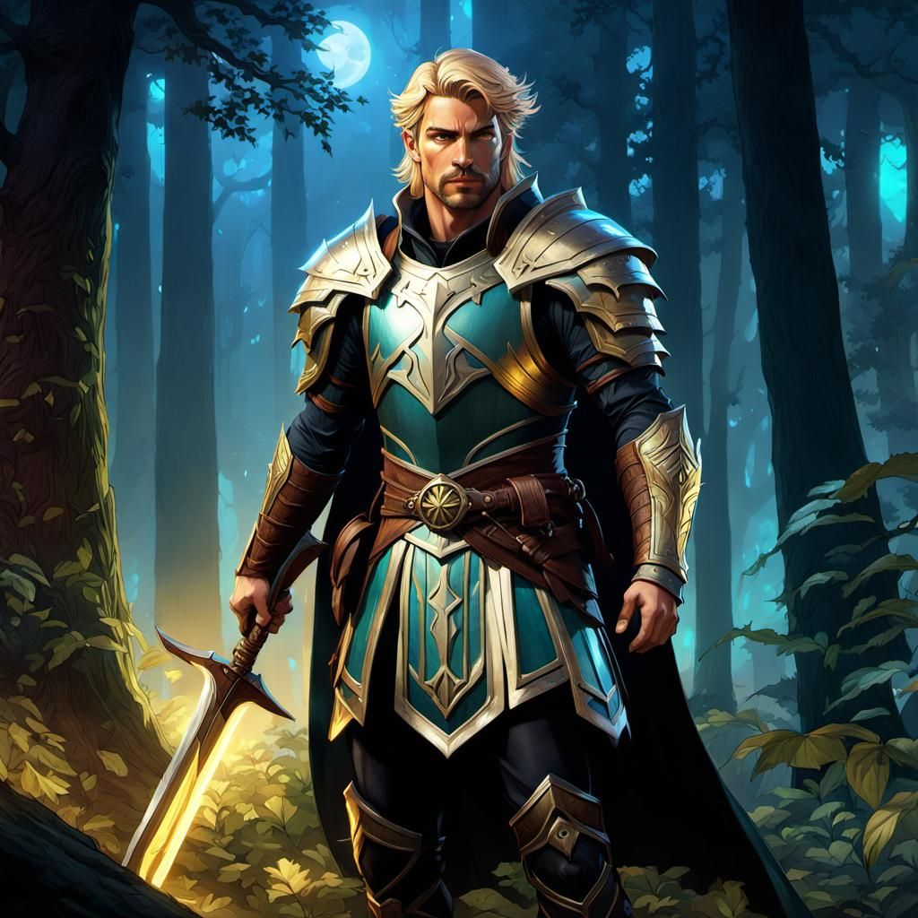 Fierce Fairy Warrior in Wooded Fantasy Setting