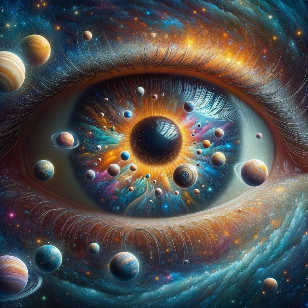Surreal Galaxy Eyes: A Universe Within