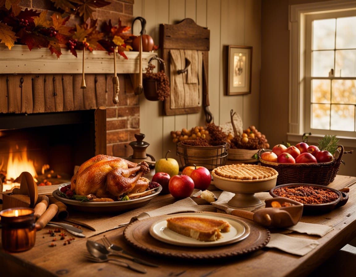 Cozy Farmhouse Kitchen Ready for Harvest Feast