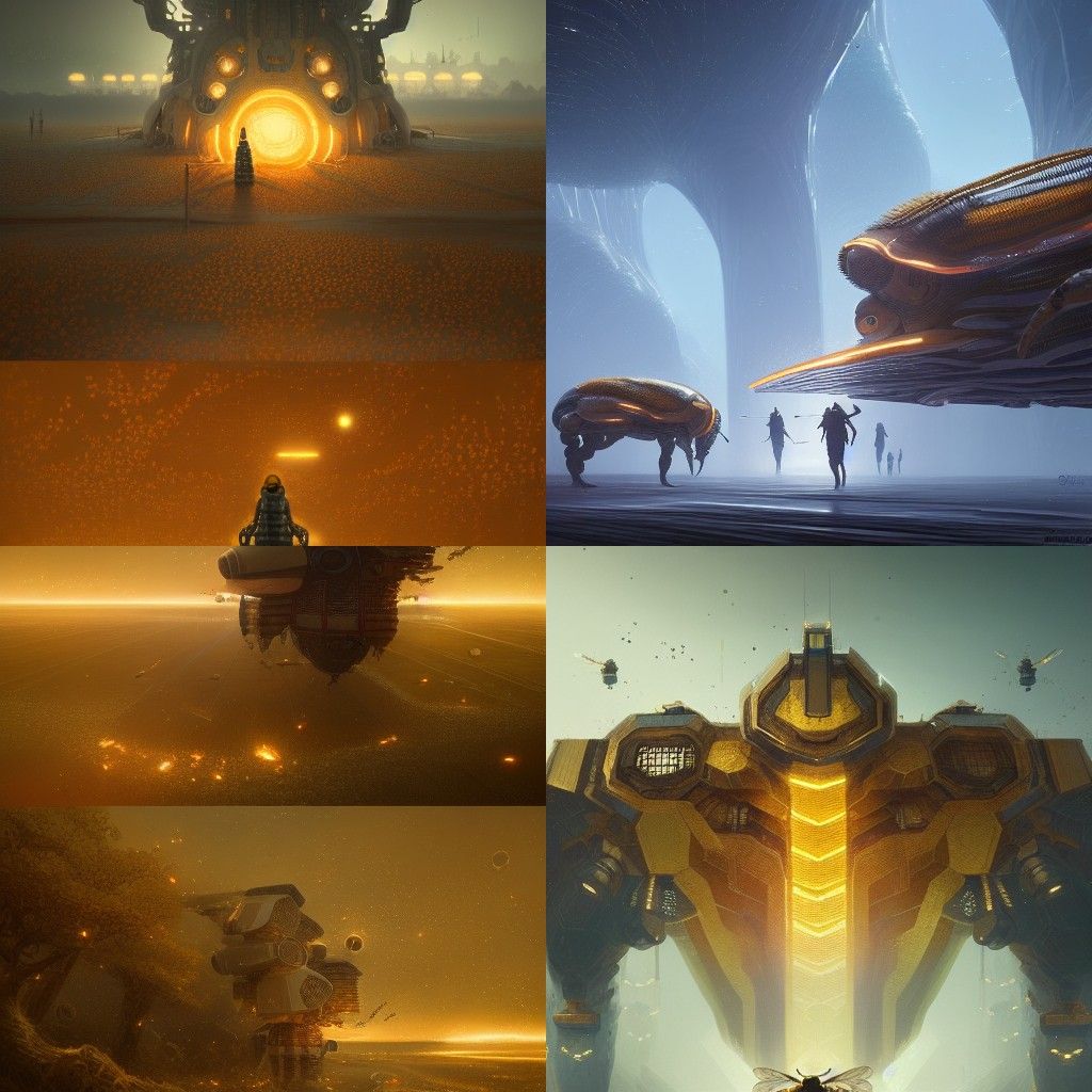Sentient Bee Colony: Art Deco Fantasy World