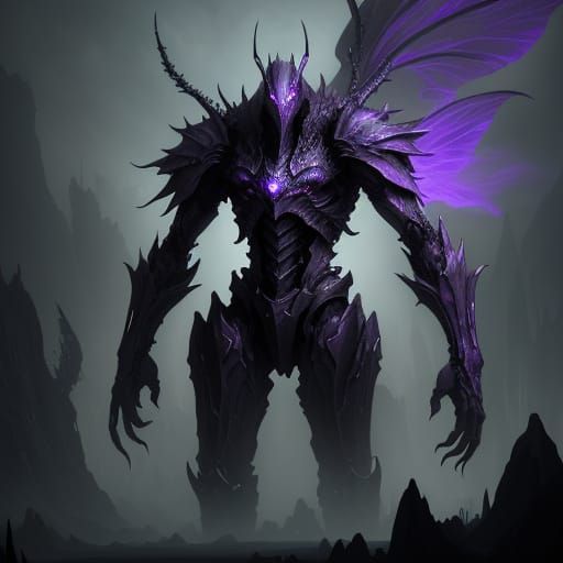 Ethereal Mantis Monstrosity Dominates Dark, Misty Landscape