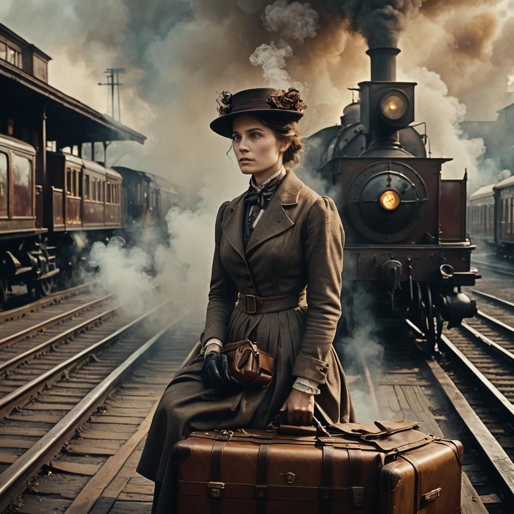 Ethereal Victorian Woman in Cinematic Vignette