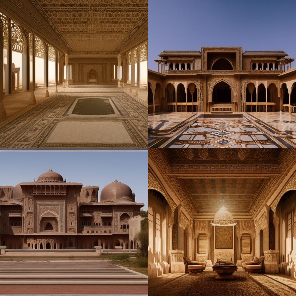 Majestic Arabic Palace in Desert: Digital Matte Painting