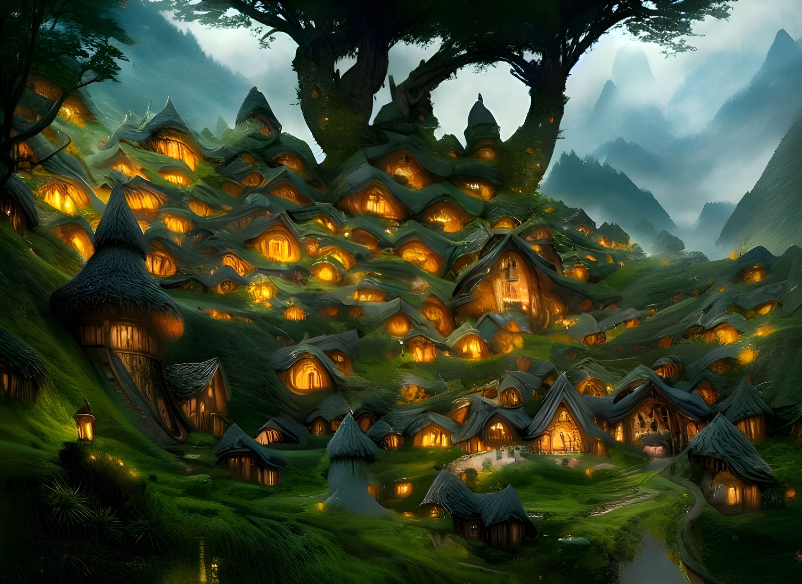 Lush Hobbit Village Carved in Mountaintop