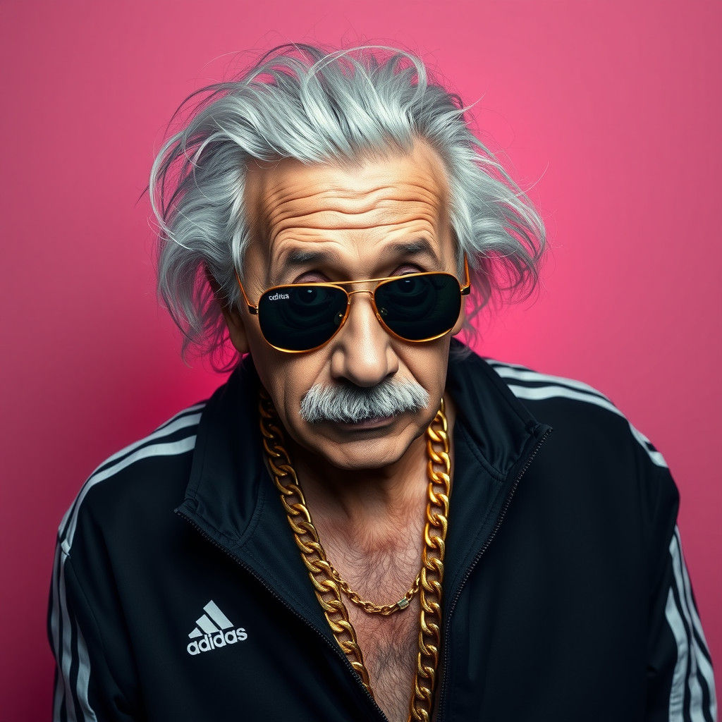 Einstein in a Dark, Moody Portrait