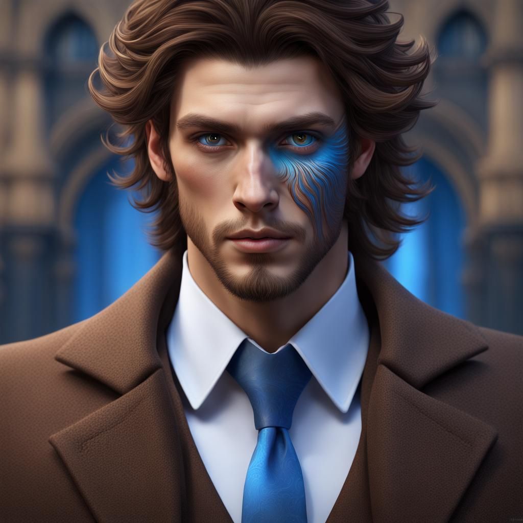 Striking Portrait of a Heterochromatic Man: Fantasy Concept ...