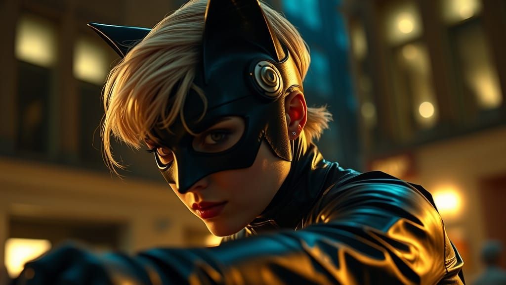 Catwoman in Action: Cinematic Film Still