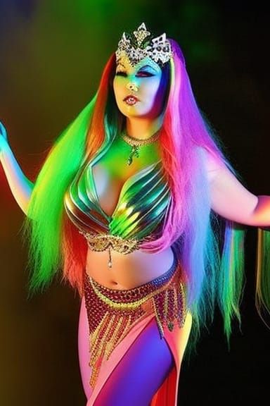 Luminescent Rainbow Goddess of Fire and Horror
