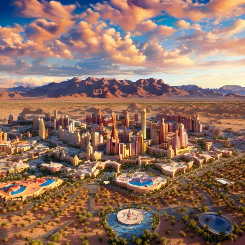 Las Vegas Nevada: Desert Sands and Casino Lights