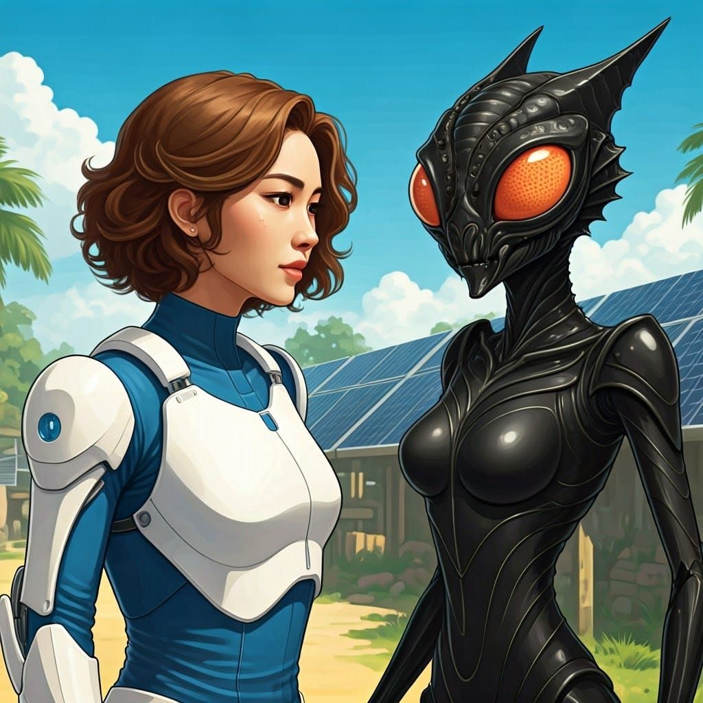 Befriending an Alien: Futuristic Village Encounter