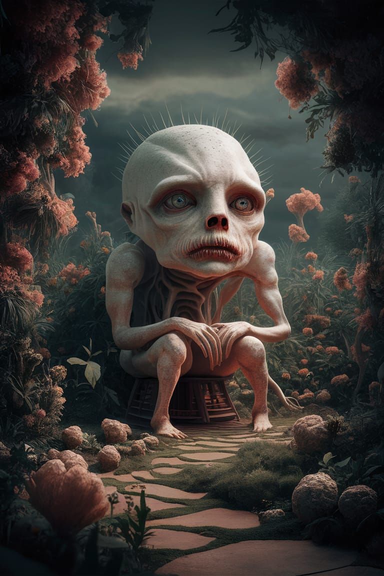 Grotesque Parametric Morrotot in Florid Landscape