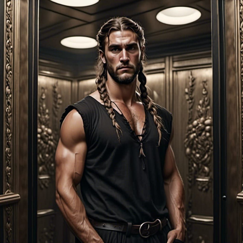 Dionysus's Frustration: A Hyperrealistic Portrait in an Elev...