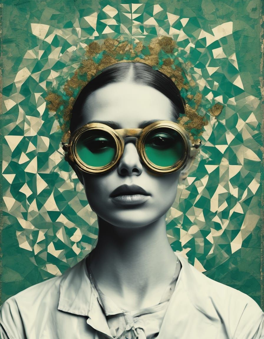 Minimalist Frog-Woman Portrait in Welz-Stein Style