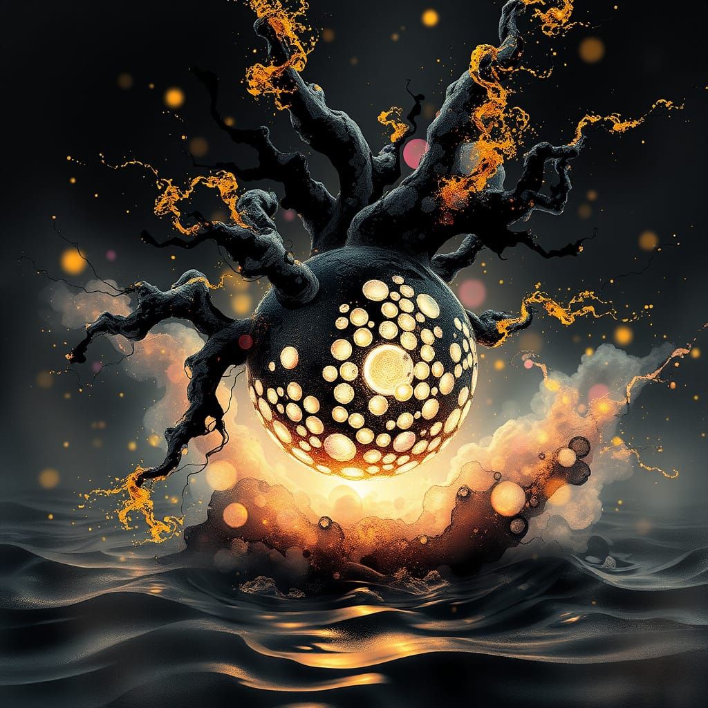 Samurai in Nebula Water, Bioluminescent Plasma