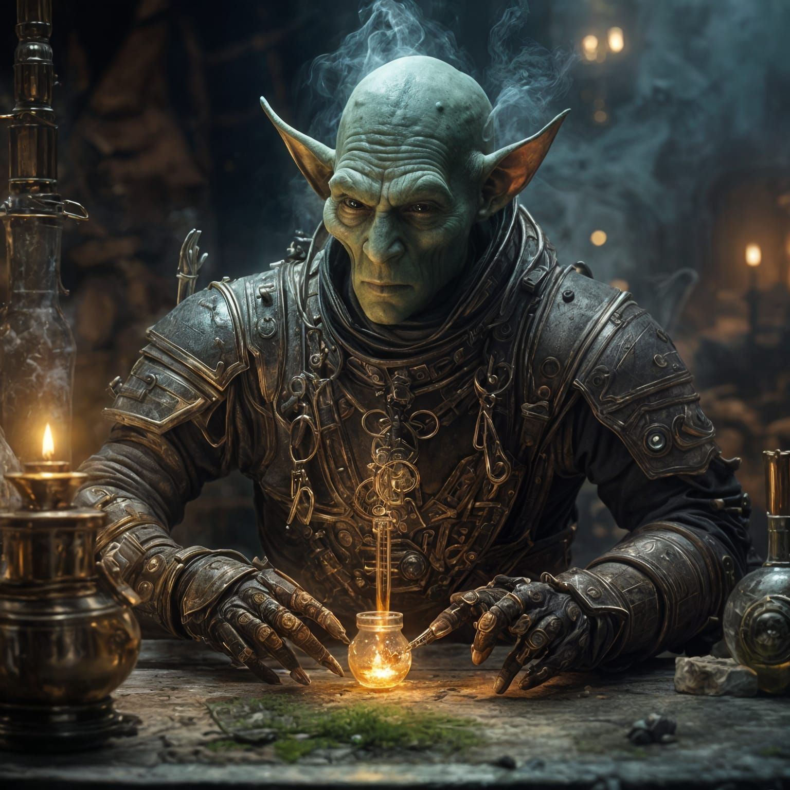 Sci-Fi Goblin Alchemist in Detailed Digital Art