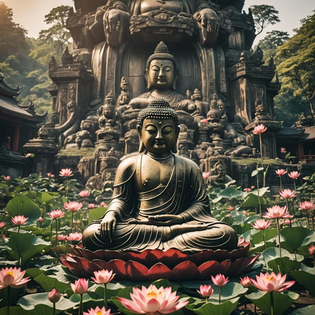 Buddha on Lotus: Cinematic Film Still