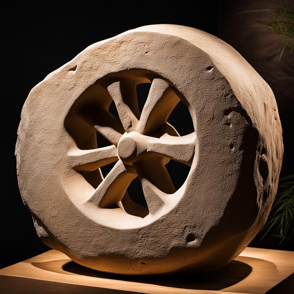 Neanderthal Discovering the Wheel