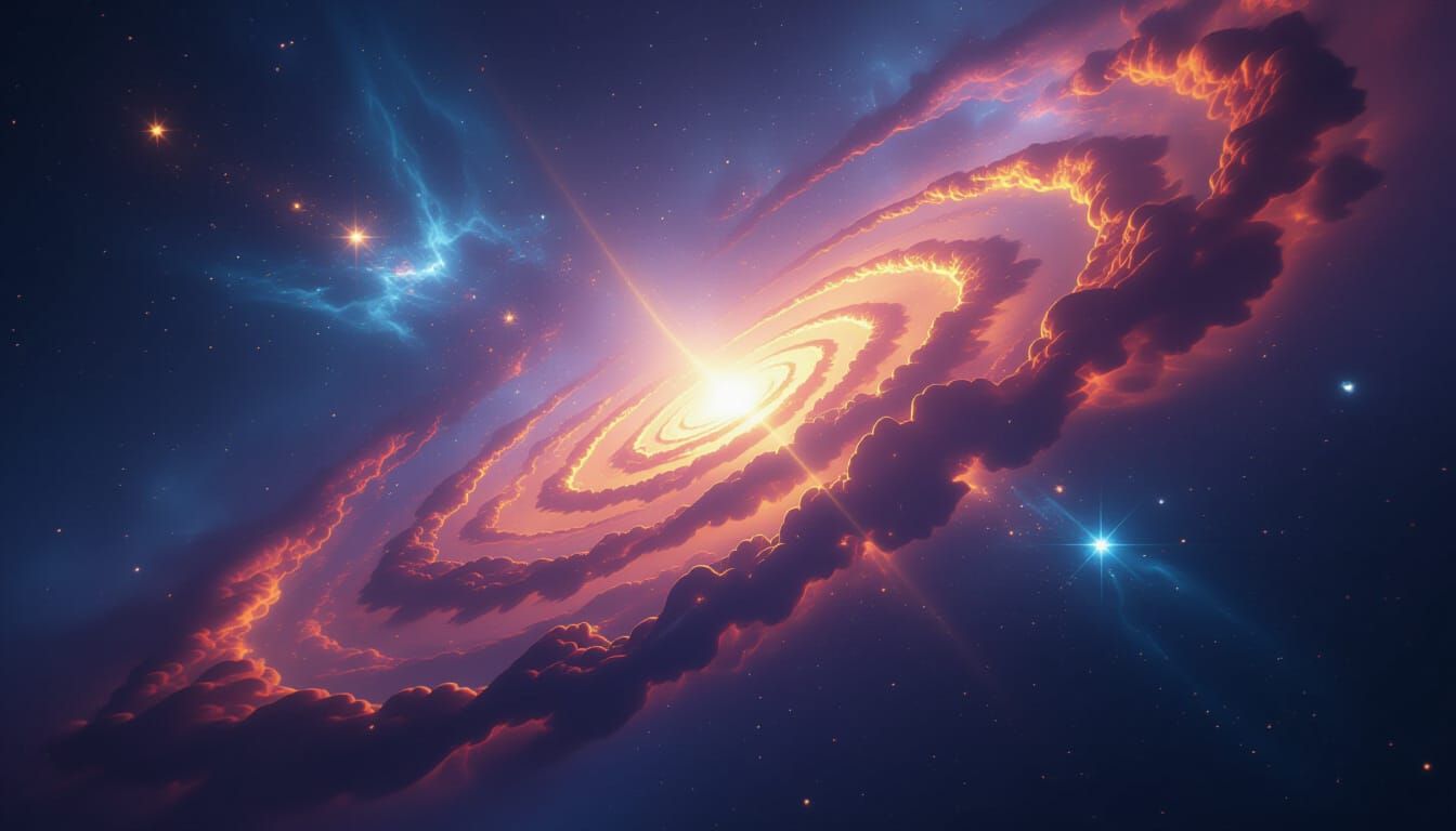 Vibrant Cosmic Nebula Swirling with Stars