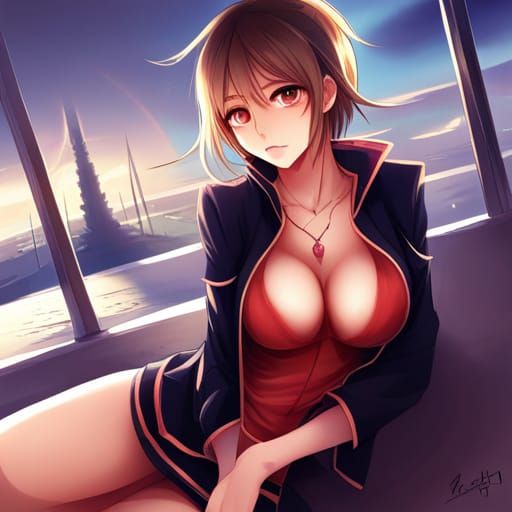 Anime Style Portrait of a Beautiful Woman