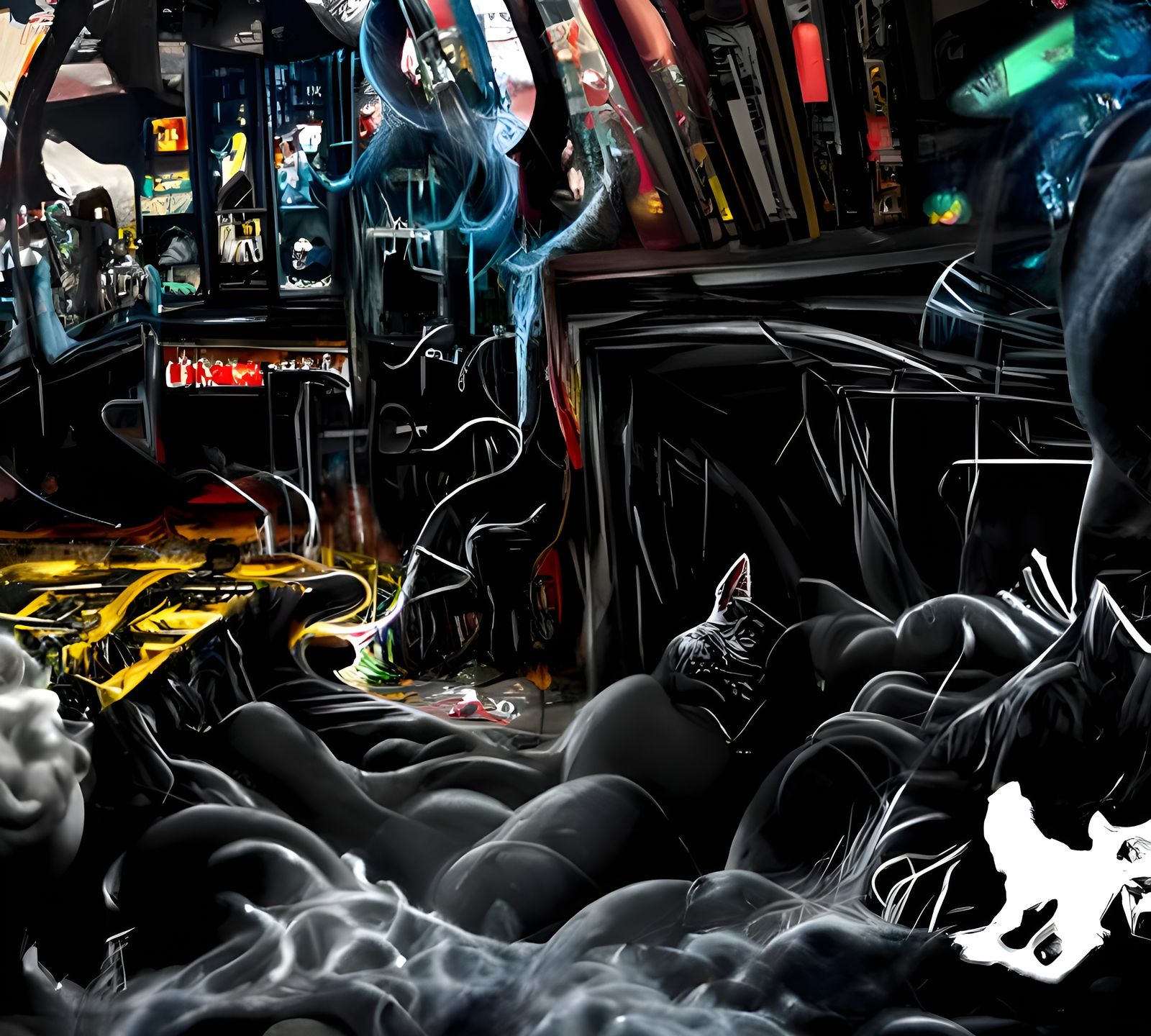 Punk Rock Cat in Magic Realism Style