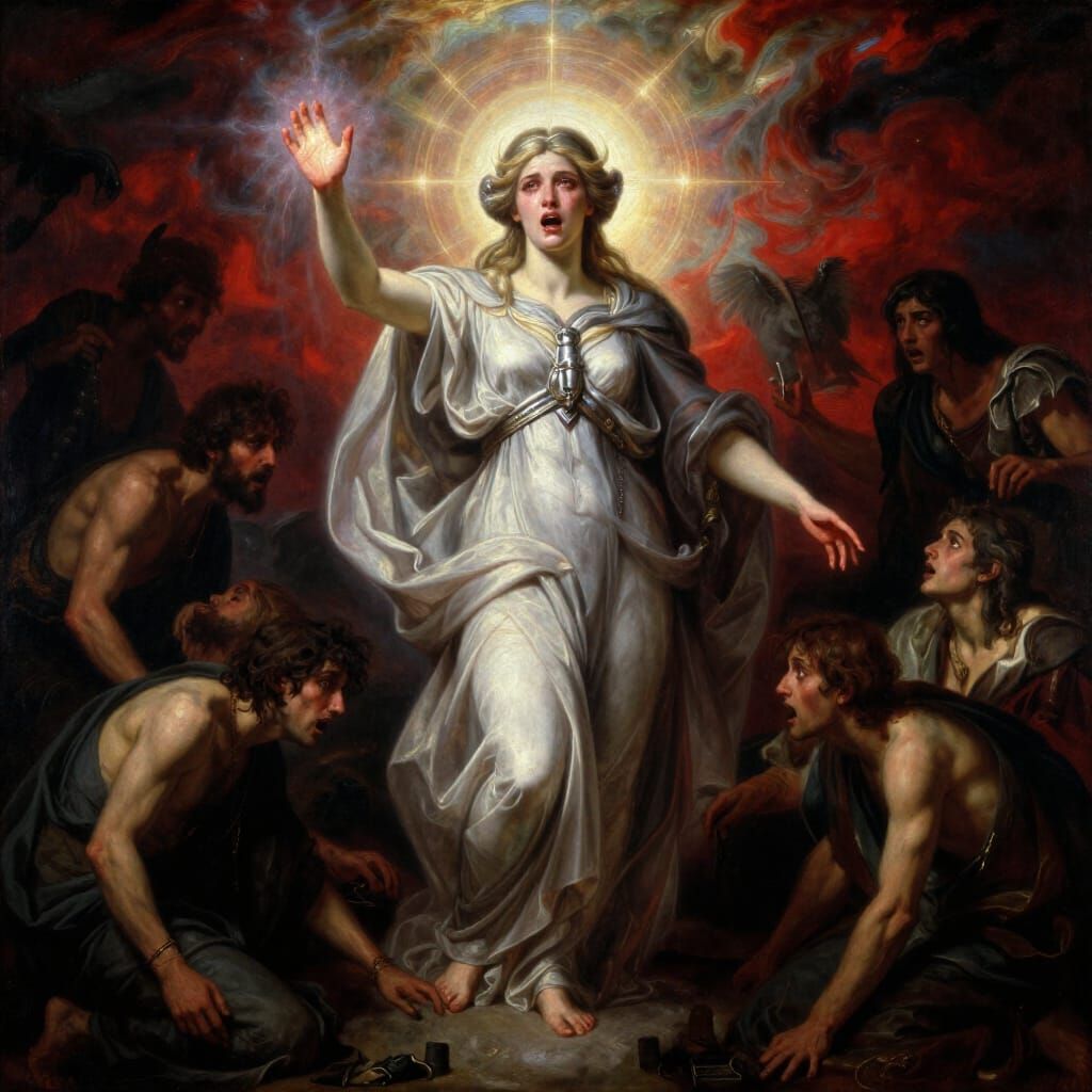 Goddess of Hope and Protection in Classical Oil Style