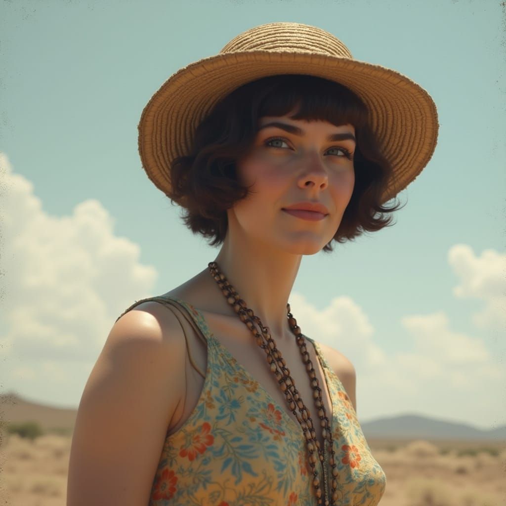 Elegant Flapper Portrait in Hyperrealistic Style