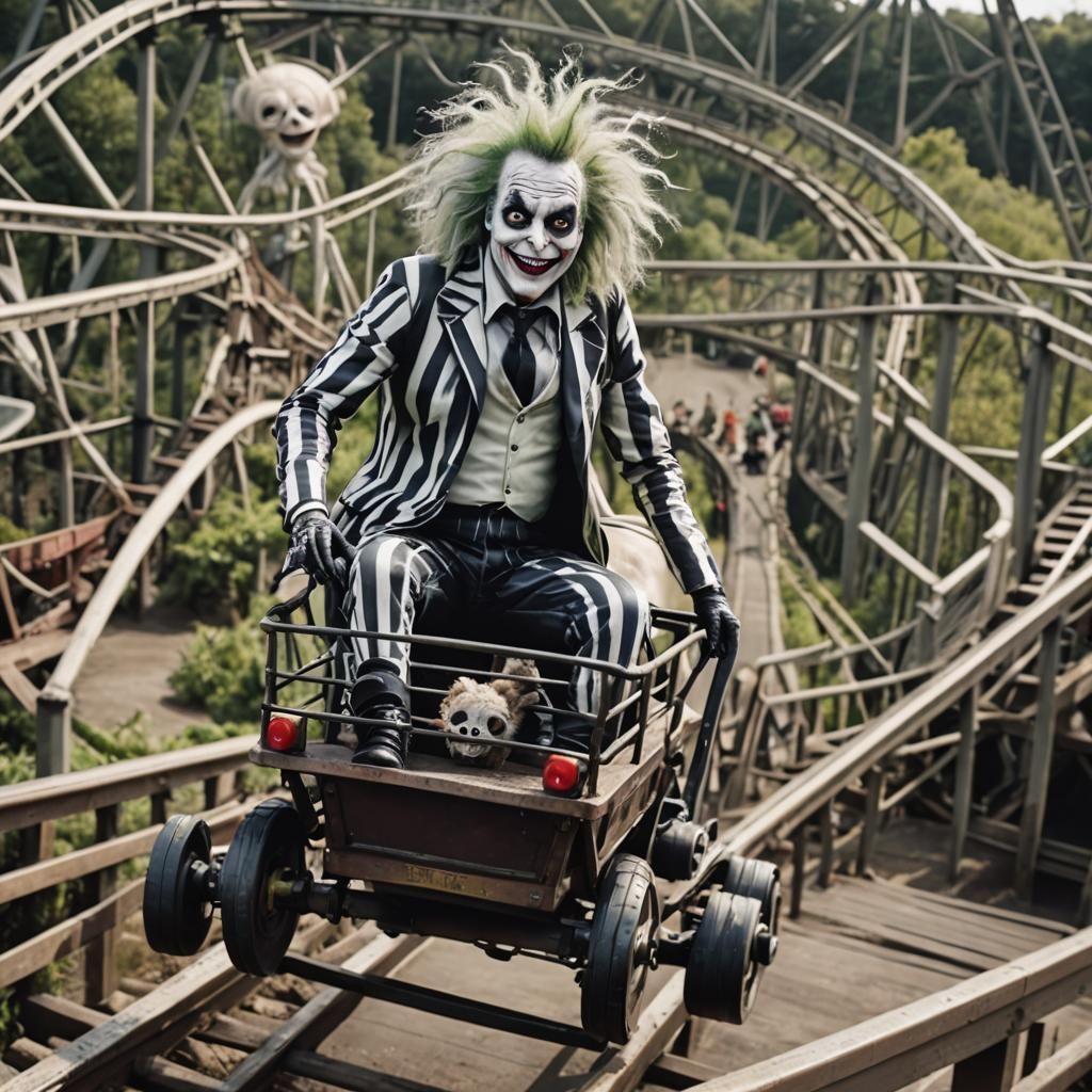 Beetlejuice Spider on a Roller Coaster Ride