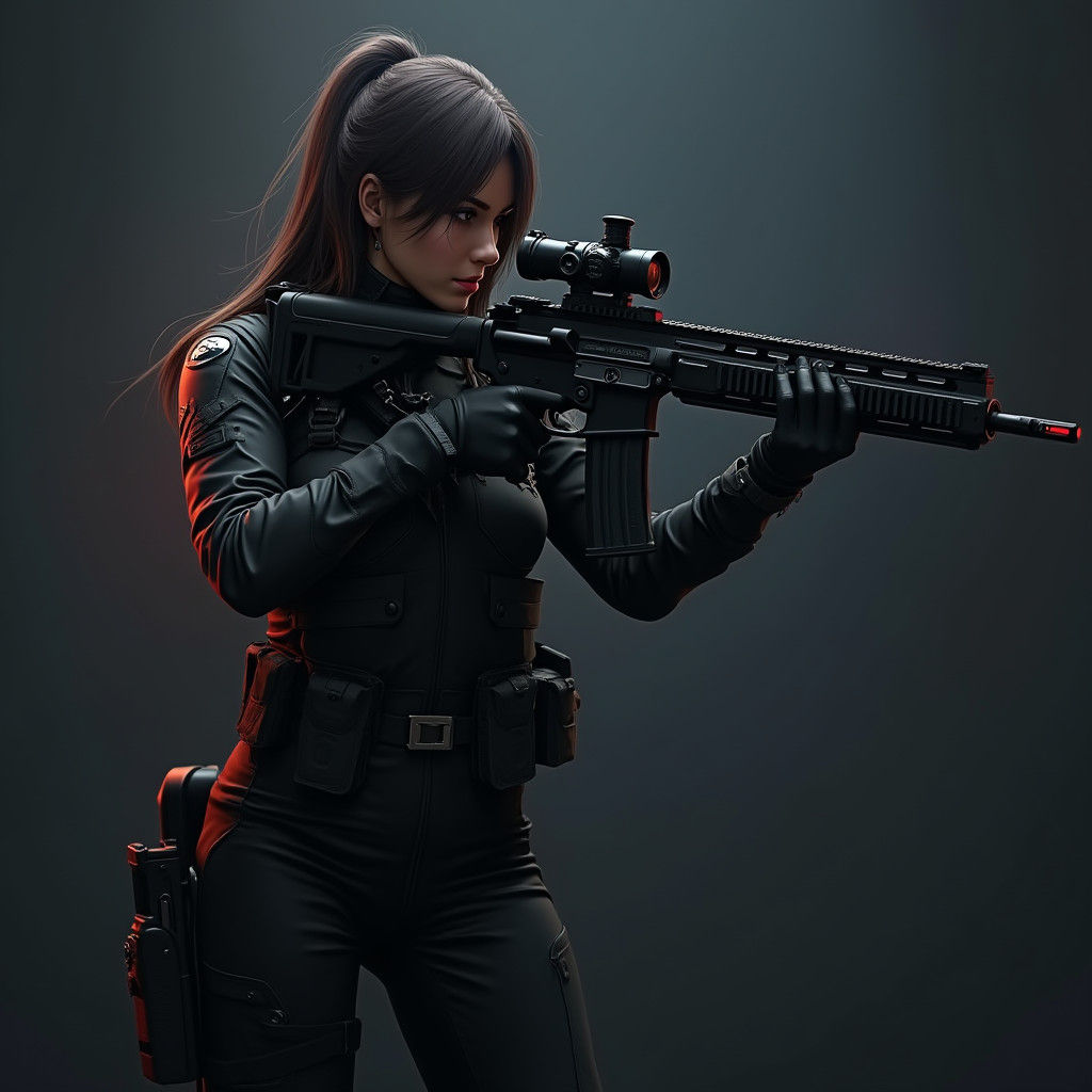 Anime Special Forces Soldier in Action