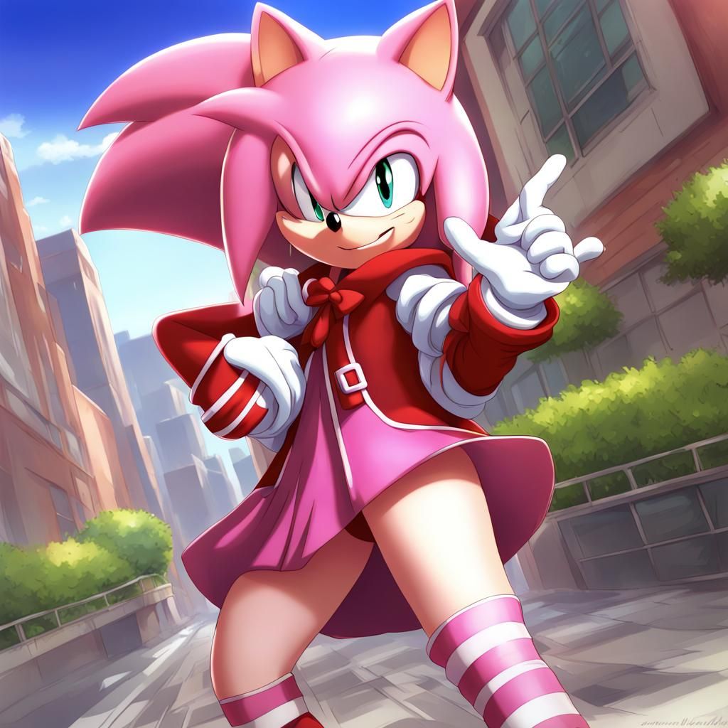 Amy Rose in Anime Style