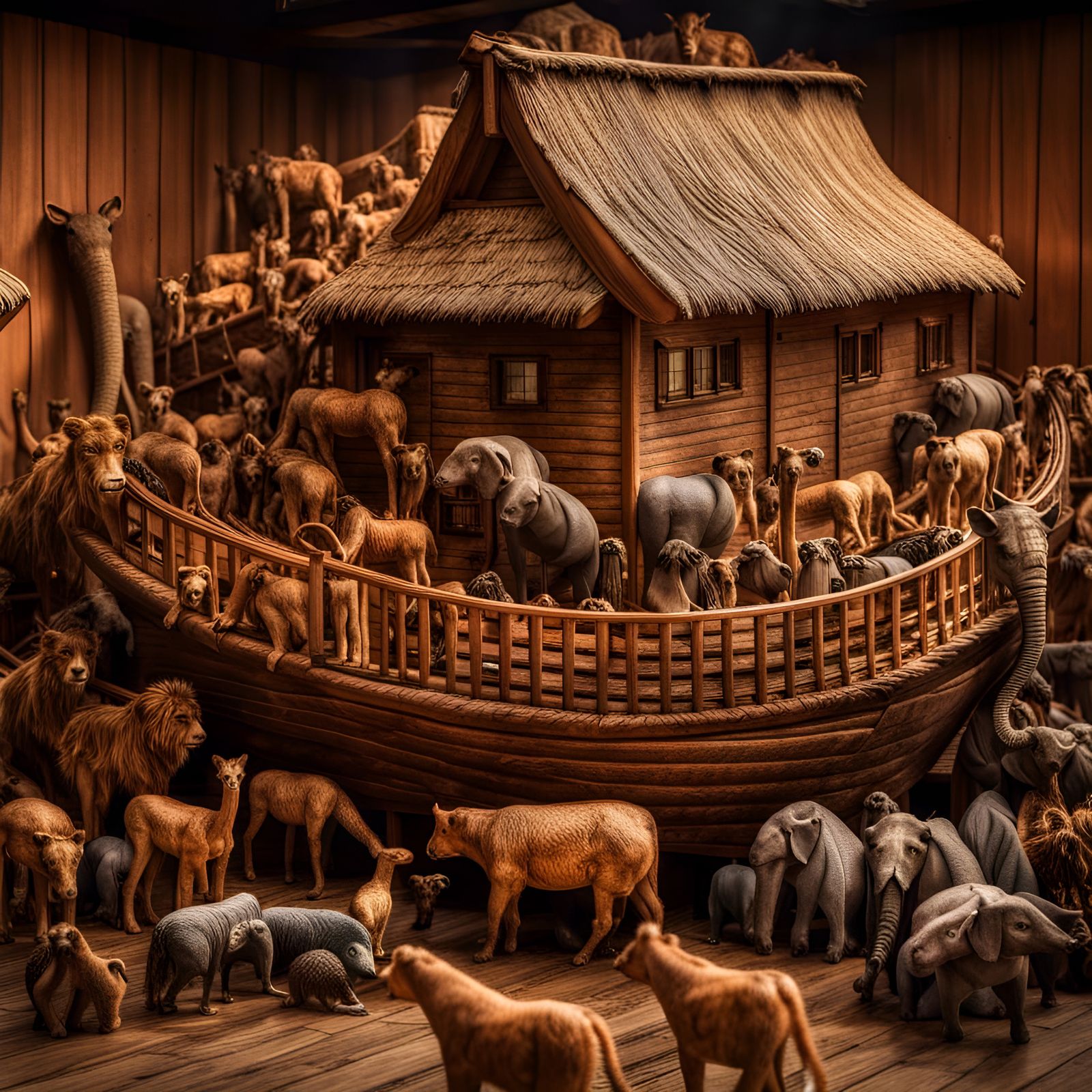 Noah's Ark: A Hyperrealistic Animal Gathering
