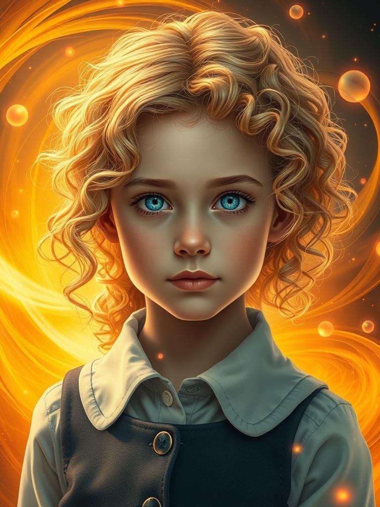 Dreamlike Portrait of Blonde Girl in Warm Tones