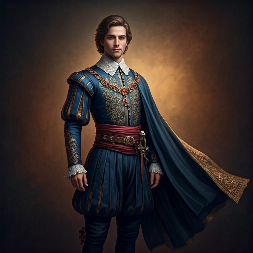 Young Spanish Prince in Elaborate Renaissance Attire