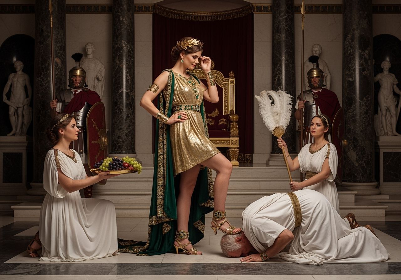 Empress Messalina in Her Opulent Throne Room