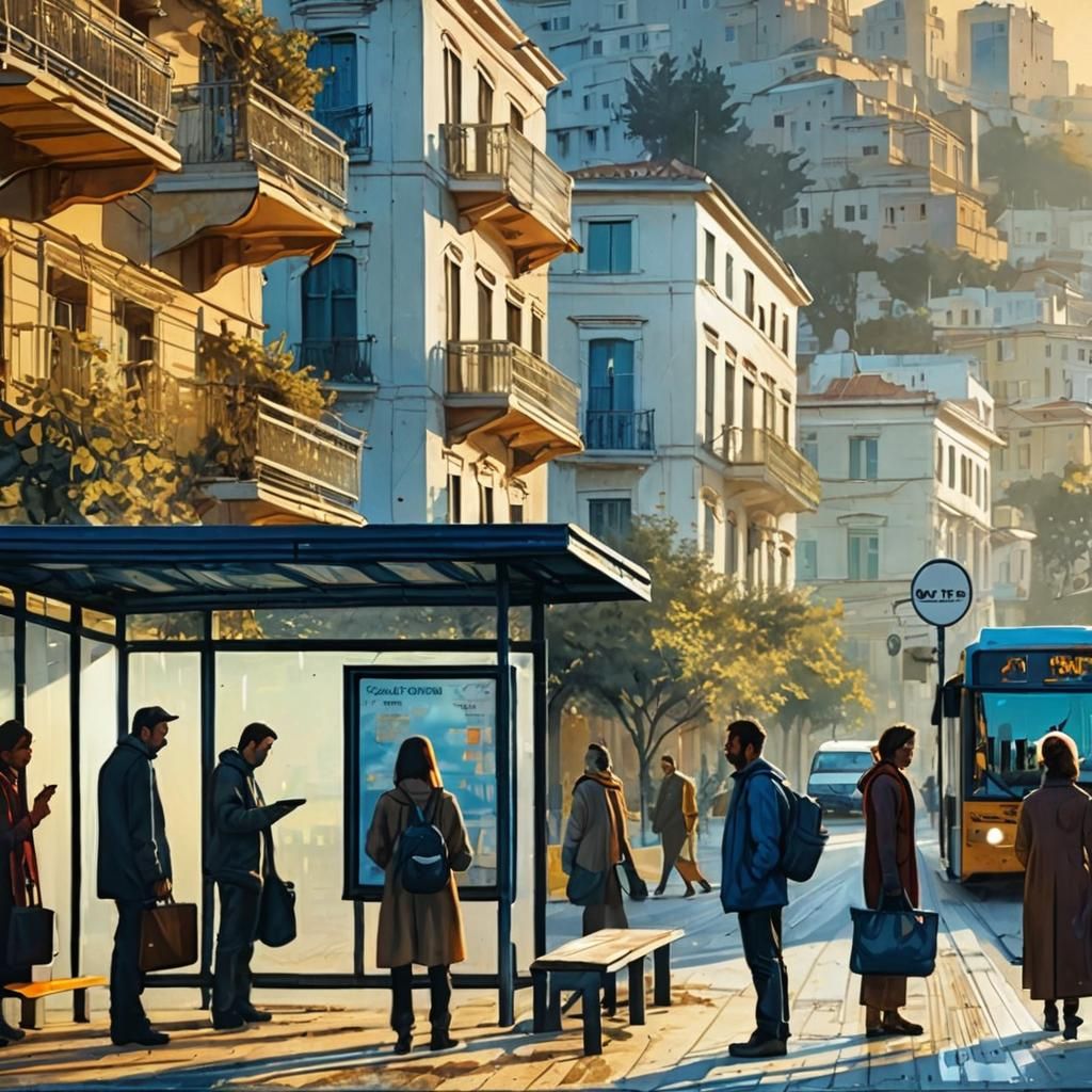 clean cut-off long morning shadows, yellow orange blue sunri...