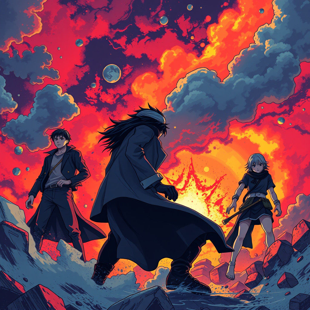 Dramatic Manga Scene in Studio Trigger Style